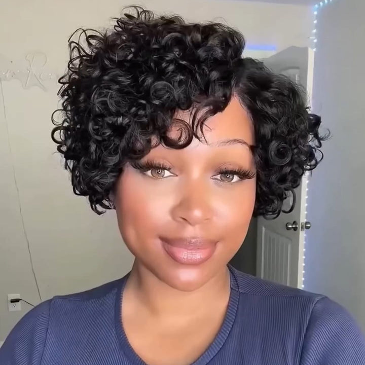 ailuxyhair-fr Perruque Coupe Pixie Identique à la photo HD AILUXY Perruque courte Pixie Cut 13X4 HD Coiffure curly pixie volumineuse