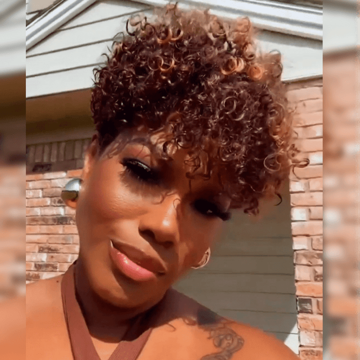 ailuxyhair-fr Perruque Coupe Pixie Identique à la photo(pas une perruque) AILUXY Topper #4mix27 Complément Capillaire Partiel Bouclé (Pas une Perruque)