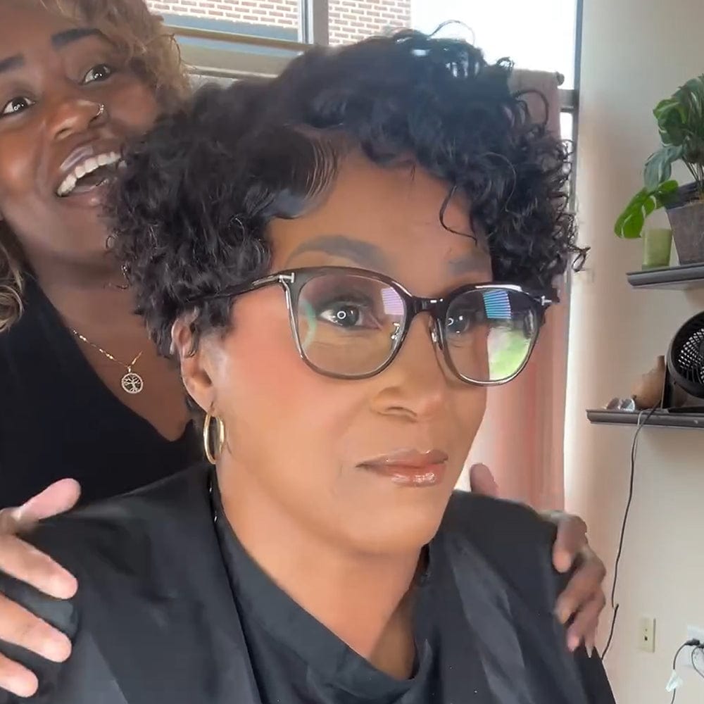 ailuxyhair-fr Perruque Coupe Pixie Identique à la vidéo AILUXY Perruque Frontale en Dentelle 13x4 – Coupe BOB Bouclée