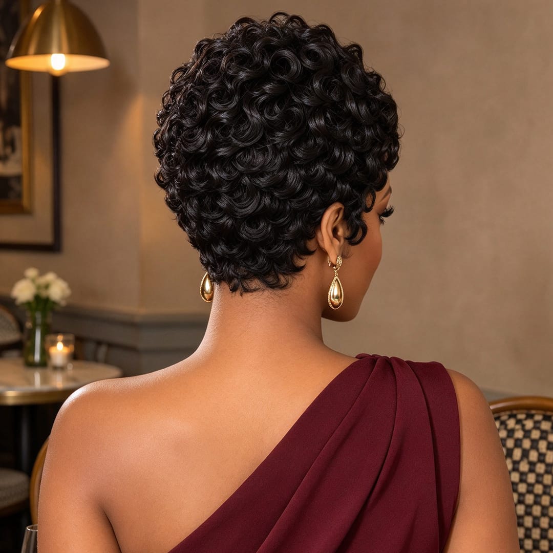 ailuxyhair-fr Perruque Coupe Pixie Même que sur la photo AILUXY Perruque Pixie Finger Wave fabriquée à la machine