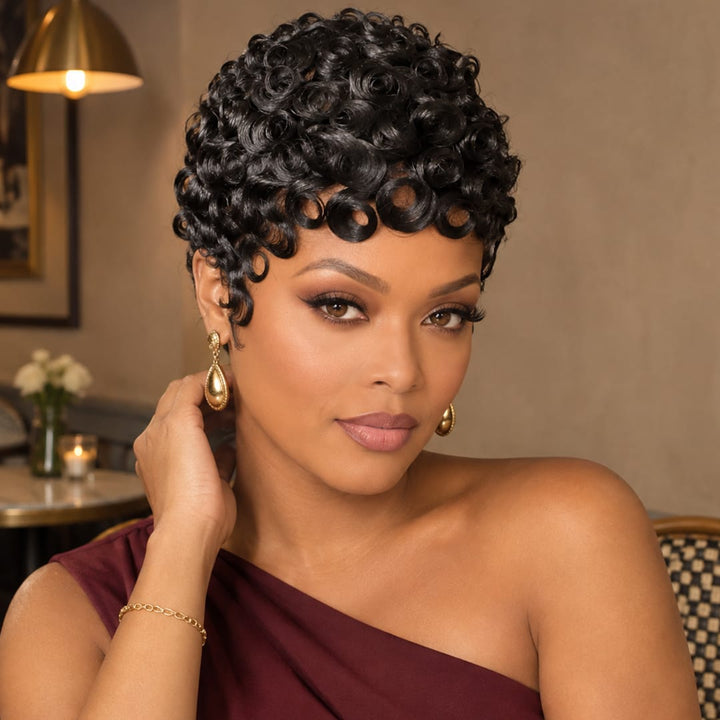 ailuxyhair-fr Perruque Coupe Pixie Même que sur la photo AILUXY Perruque Pixie Finger Wave fabriquée à la machine