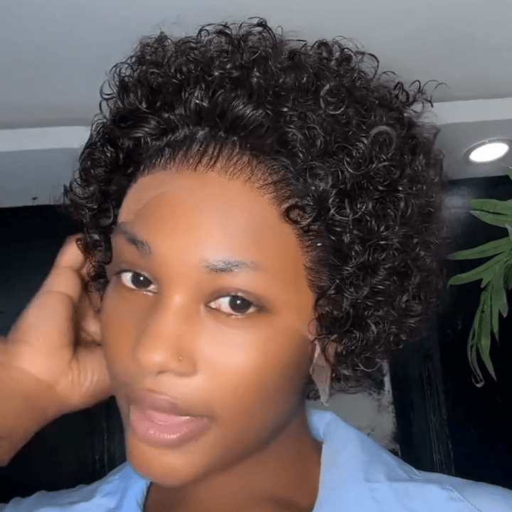 ailuxyhair-fr Perruque Coupe Pixie Perruque dentelle 13x1 AILUXY Perruque Pixie bouclée et stylée | Jolie Coupe