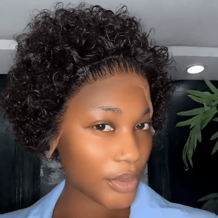 ailuxyhair-fr Perruque Coupe Pixie Perruque dentelle 13x1 AILUXY Perruque Pixie bouclée et stylée | Jolie Coupe