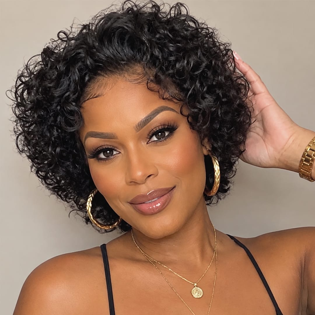 ailuxyhair-fr Perruque Coupe Pixie Perruque dentelle 13x1 AILUXY Perruque Pixie bouclée et stylée | Jolie Coupe