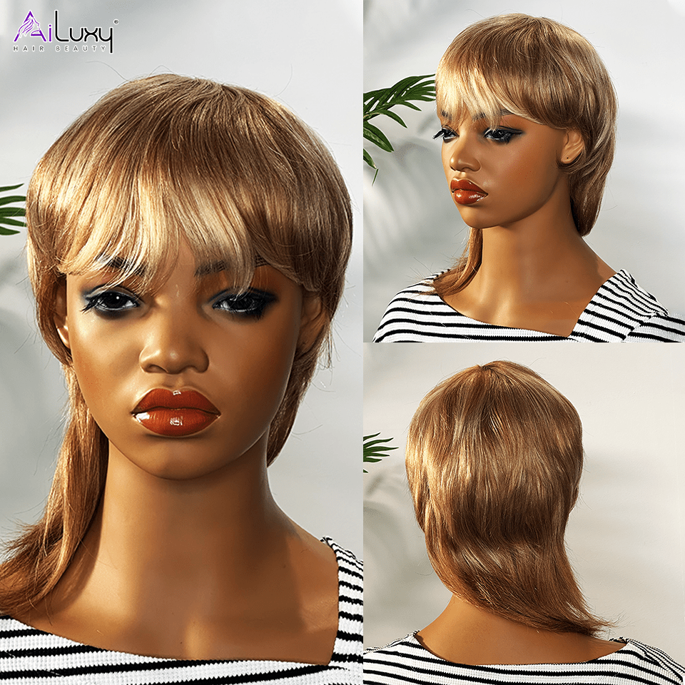 ailuxyhair-fr Perruque Mullet AILUXY Perruque Mullet Glueless Élégante Blond et Brun