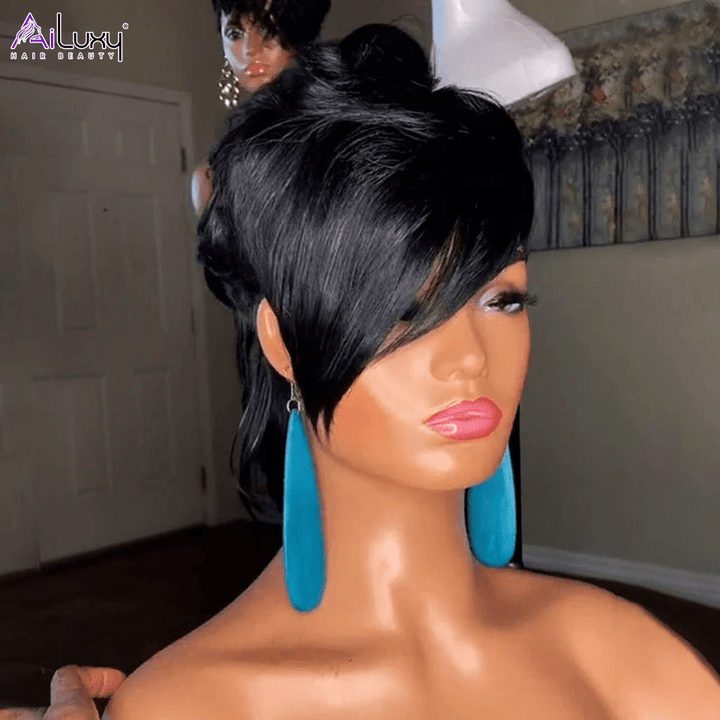 ailuxyhair-fr Perruque Mullet AILUXY Perruque Mullet Sans Colle Facile à Porter avec Raie sur le Côté