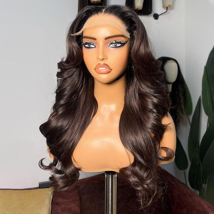 ailuxyhair-fr Sans Colle AILUXY 13x4 Lace Closure Chocolat Brun Bob Perruque Couleur Mixte 1B-4#