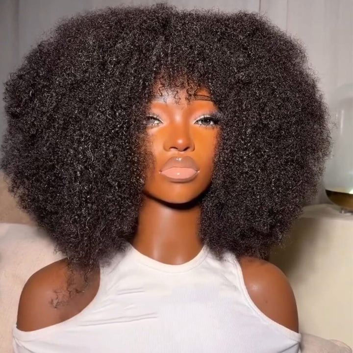ailuxyhair-fr Sans Colle AILUXY Perruque Afro Kinky Curly Noire | Volume Extra Large, Look Naturel