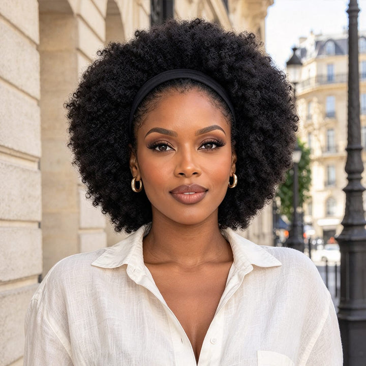 ailuxyhair-fr Sans Colle AILUXY Perruque Bandeau Afro Curly 100% Cheveux Humains | Identique à la photo