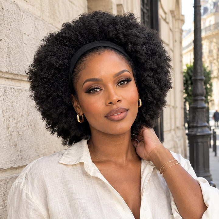ailuxyhair-fr Sans Colle AILUXY Perruque Bandeau Afro Curly 100% Cheveux Humains | Identique à la photo