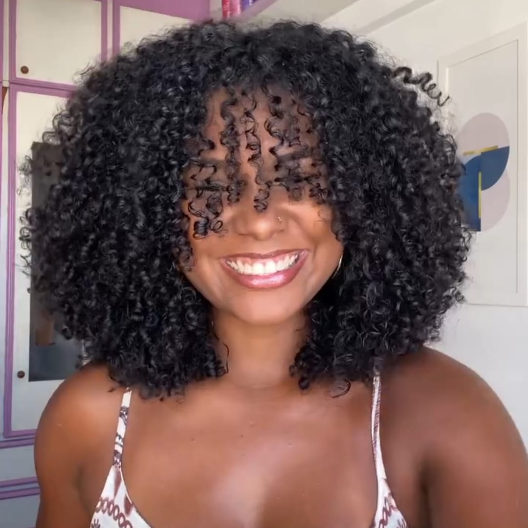 ailuxyhair-fr Sans Colle AILUXY Perruque Bob Afro Bouclée Avec Frange, Petites Boucles Naturelles Sans Colle, Perruque Synthétique Pour Femme (Copy)