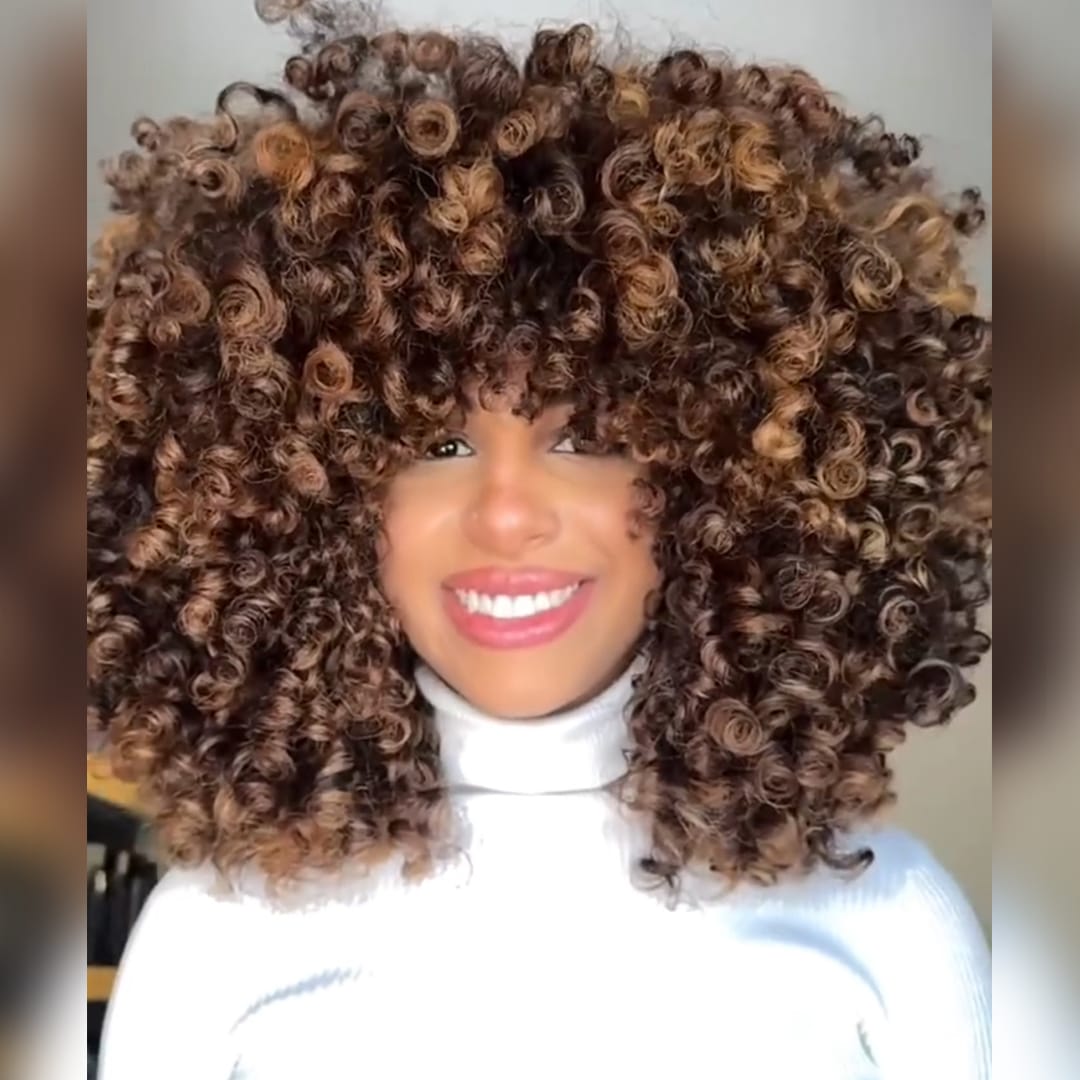 ailuxyhair-fr Sans Colle AILUXY Perruque Bob Avec Frange Afro AILUXY Perruque Bob Avec Frange Afro Perruque Volume XXL aux Couleurs Fusionnées