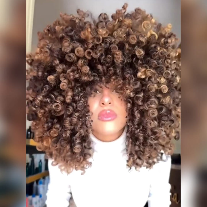 ailuxyhair-fr Sans Colle AILUXY Perruque Bob Avec Frange Afro AILUXY Perruque Bob Avec Frange Afro Perruque Volume XXL aux Couleurs Fusionnées
