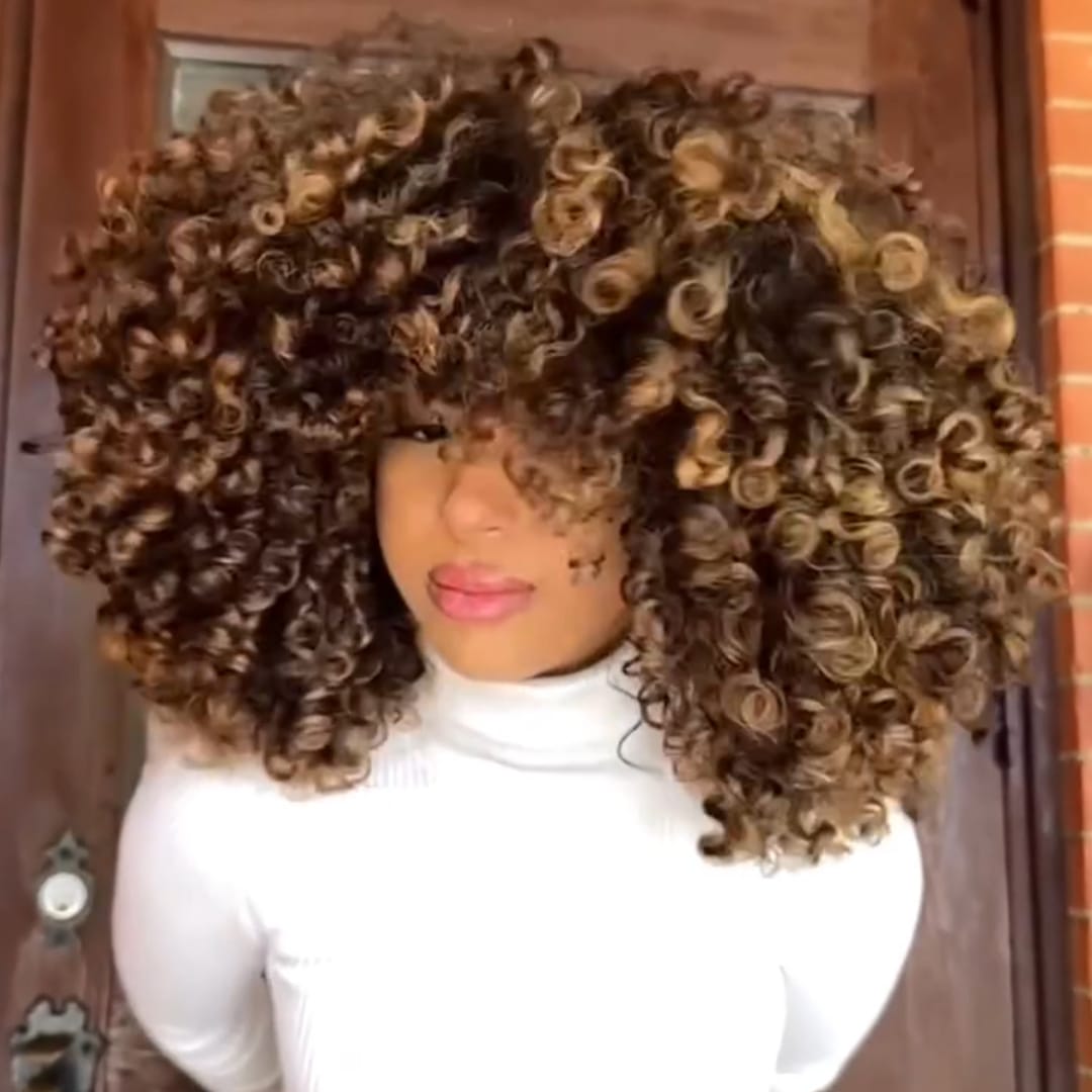 ailuxyhair-fr Sans Colle AILUXY Perruque Bob Avec Frange Afro AILUXY Perruque Bob Avec Frange Afro Perruque Volume XXL aux Couleurs Fusionnées