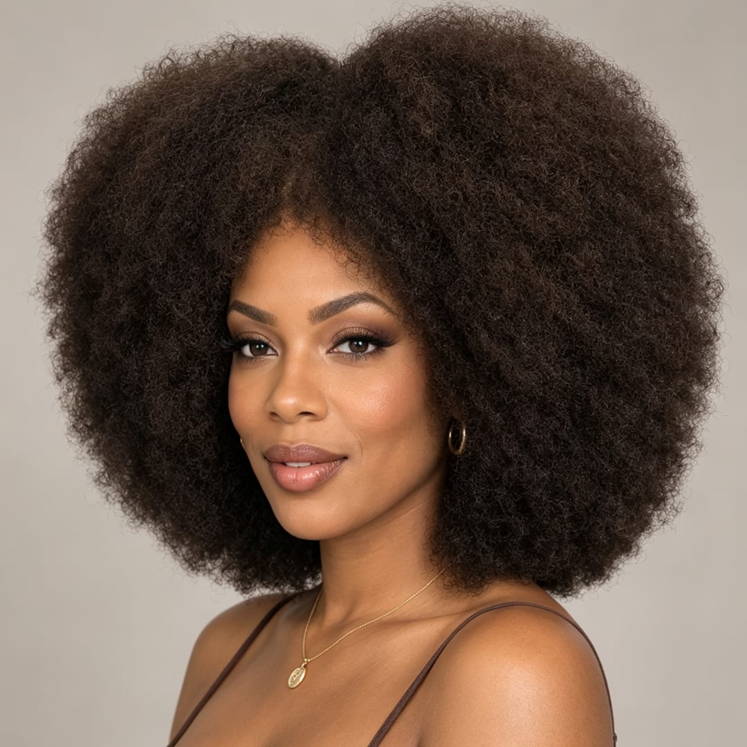 ailuxyhair-fr Sans Colle AILUXY Perruque Bob Avec Frange Afro Curly Sans Colle Perruque Couleur Marron