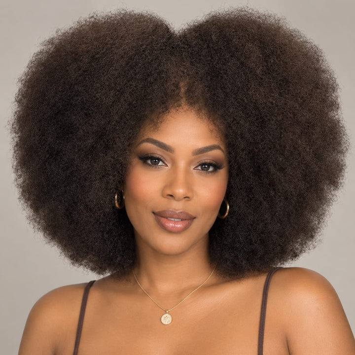 ailuxyhair-fr Sans Colle AILUXY Perruque Bob Avec Frange Afro Curly Sans Colle Perruque Couleur Marron