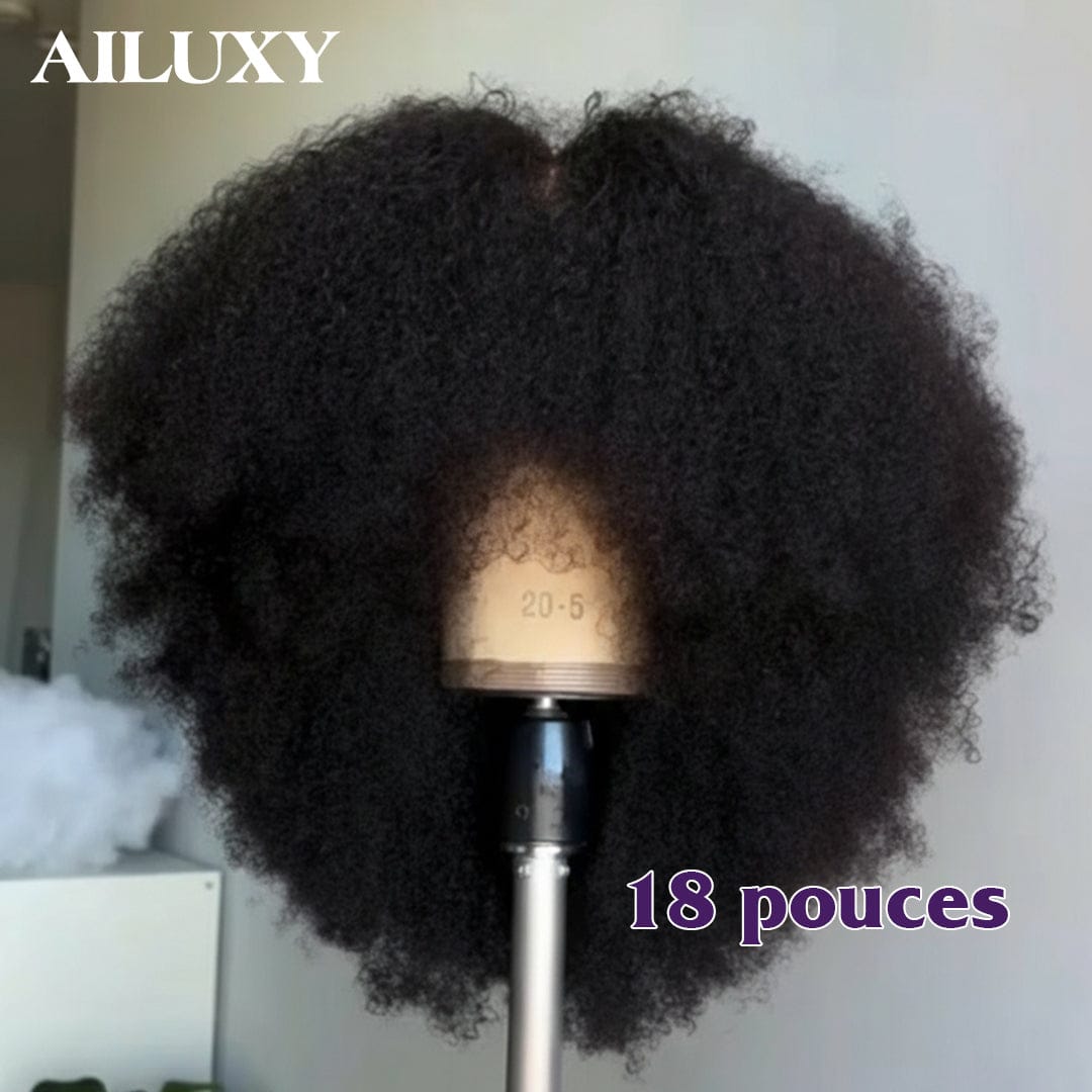 ailuxyhair-fr Sans Colle AILUXY Perruque Bob Avec Frange Afro Curly Sans Colle Perruque Naturelle Style