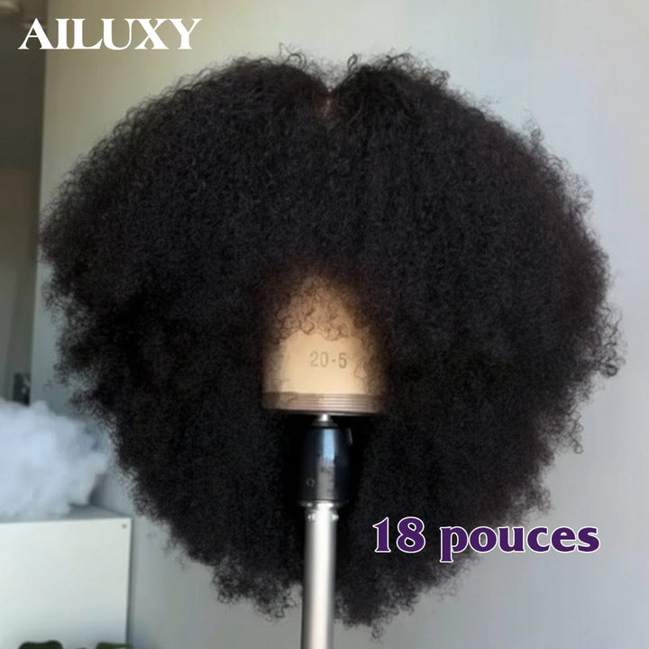 ailuxyhair-fr Sans Colle AILUXY Perruque Bob Avec Frange Afro Curly Sans Colle Perruque Naturelle Style