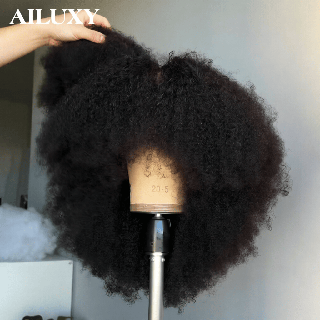 ailuxyhair-fr Sans Colle AILUXY Perruque Bob Avec Frange Afro Curly Sans Colle Perruque Naturelle Style