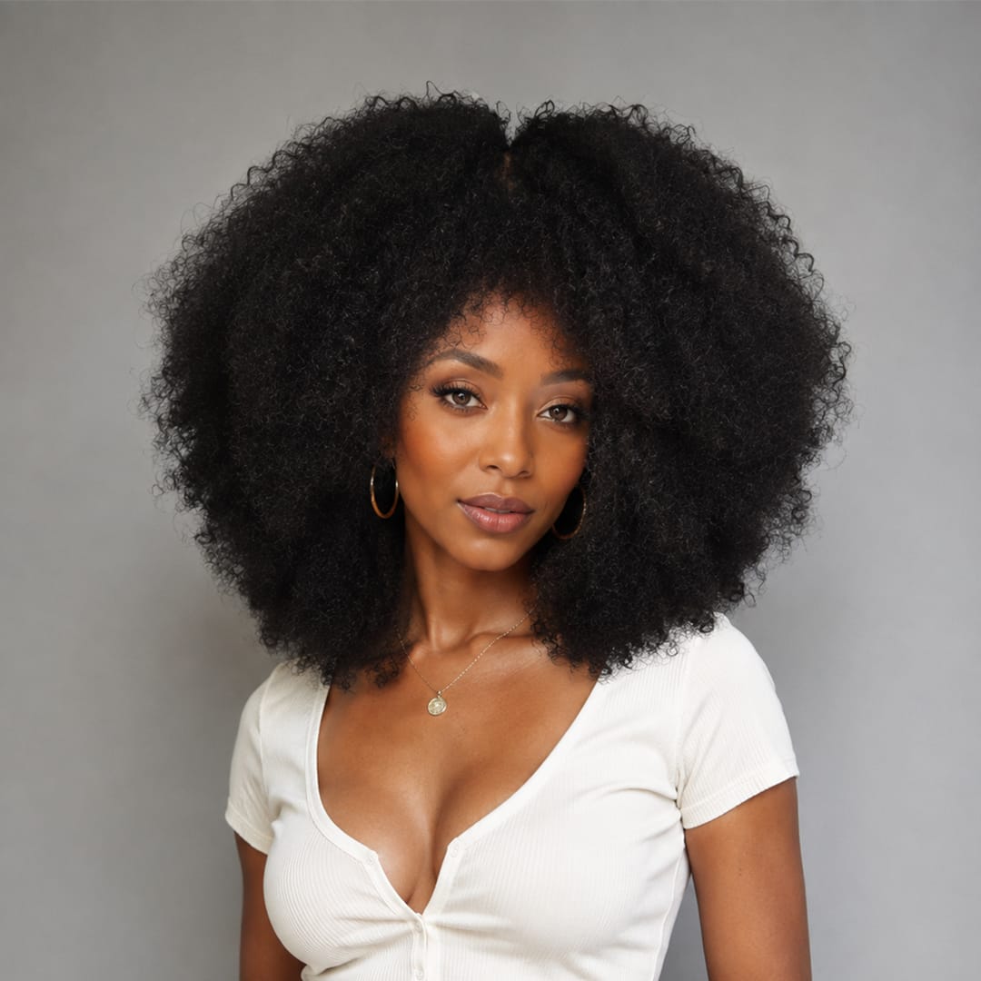 ailuxyhair-fr Sans Colle AILUXY Perruque Bob Avec Frange Afro Curly Sans Colle Perruque Naturelle Style