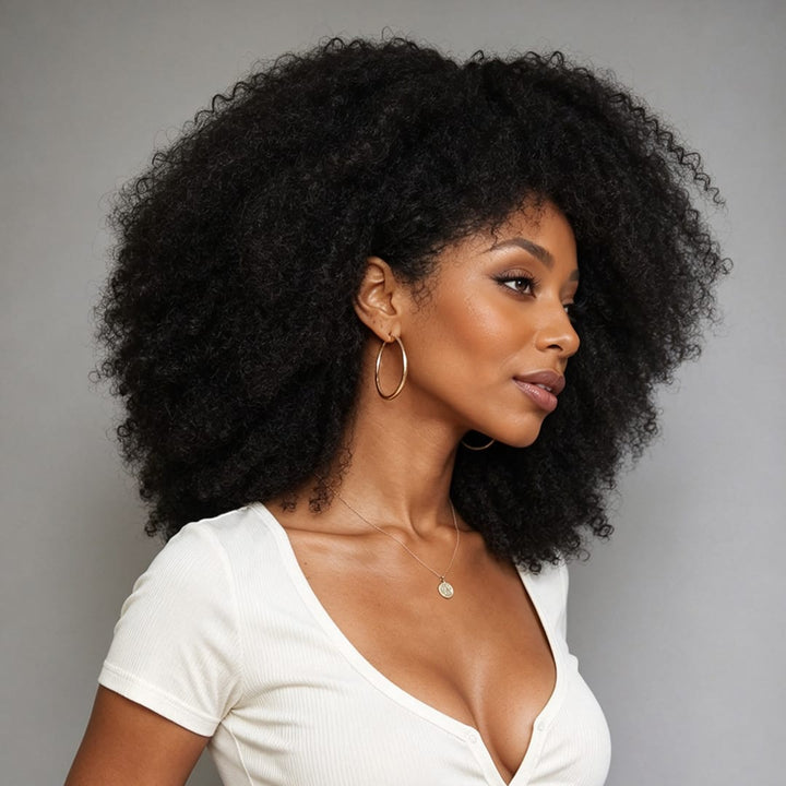 ailuxyhair-fr Sans Colle AILUXY Perruque Bob Avec Frange Afro Curly Sans Colle Perruque Naturelle Style