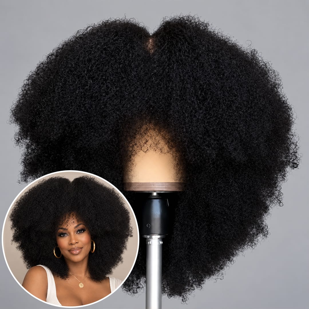 ailuxyhair-fr Sans Colle AILUXY Perruque Bob Avec Frange Afro Curly Sans Colle Perruque Naturelle Style