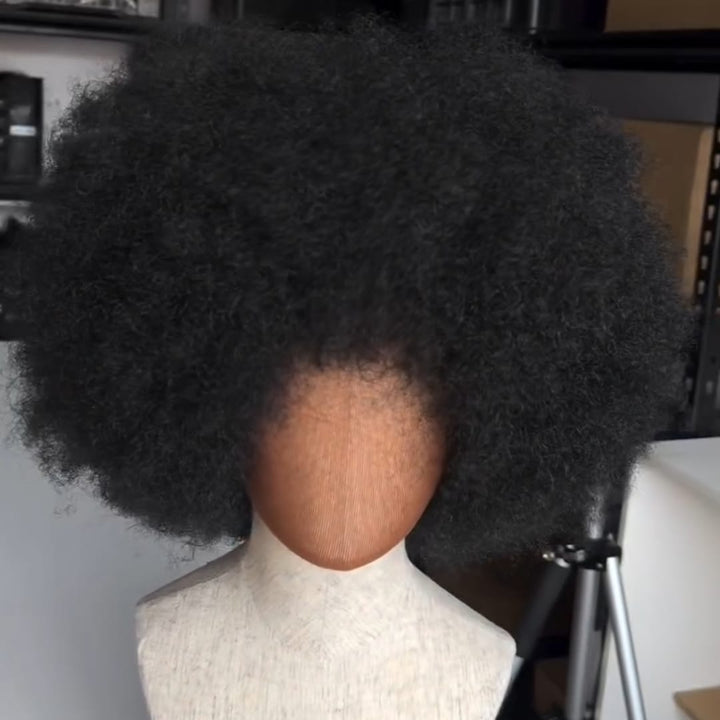 ailuxyhair-fr Sans Colle Identique à la photo  12 pouces AILUXY Perruque Bob Avec Frange Afro Curly Douce et Légère Sans Colle  Couleur  Naturelle