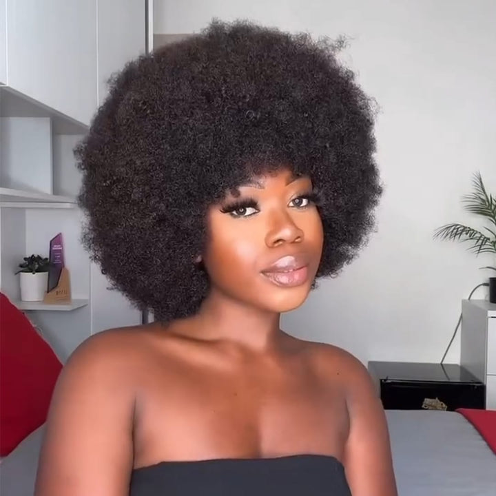 ailuxyhair-fr Sans Colle Identique à la photo AILUXY Perruque Afro Machine-Made, Cheveux Bouclés Naturels, Volume Éclatant, Look 100% Authentique