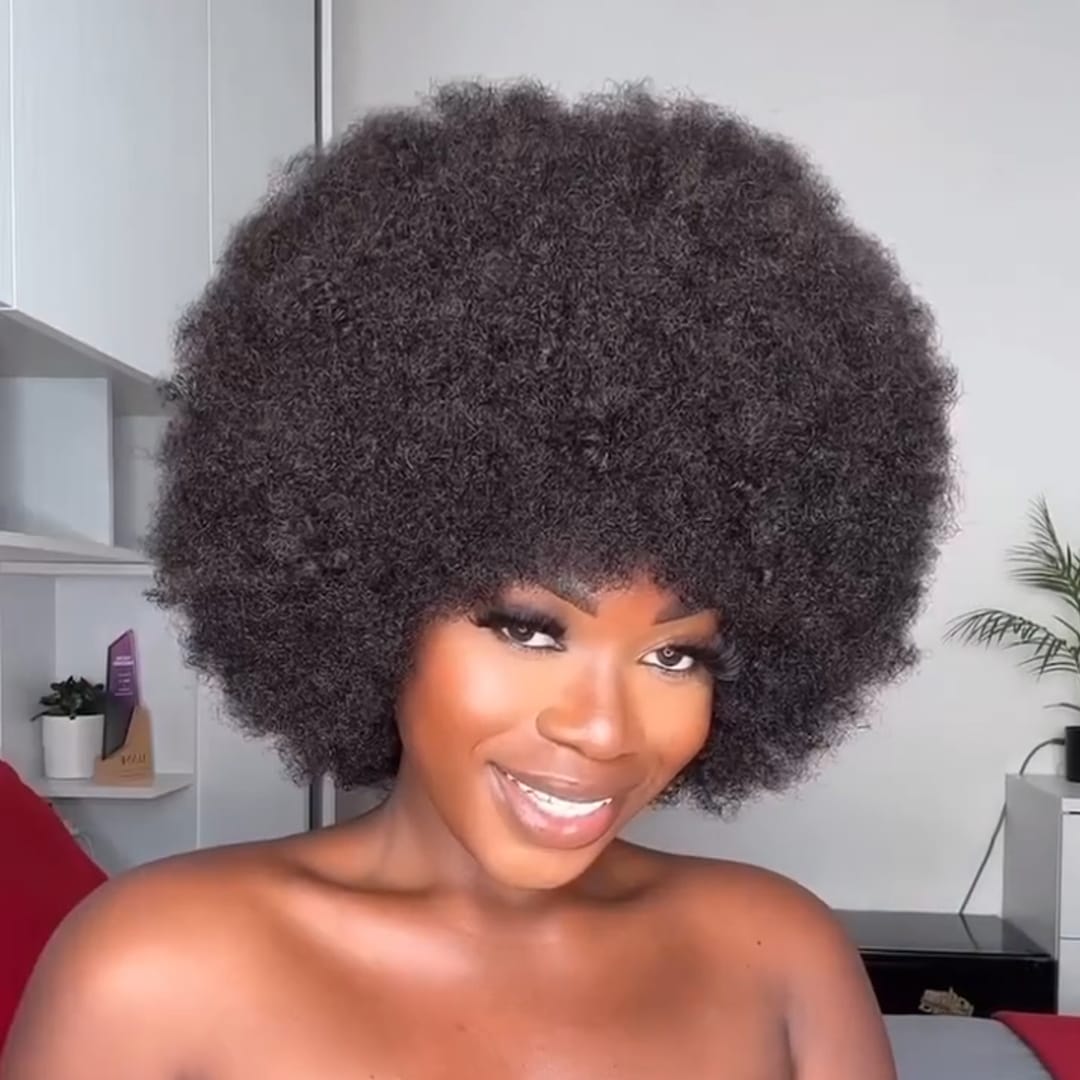 ailuxyhair-fr Sans Colle Identique à la photo AILUXY Perruque Afro Machine-Made, Cheveux Bouclés Naturels, Volume Éclatant, Look 100% Authentique