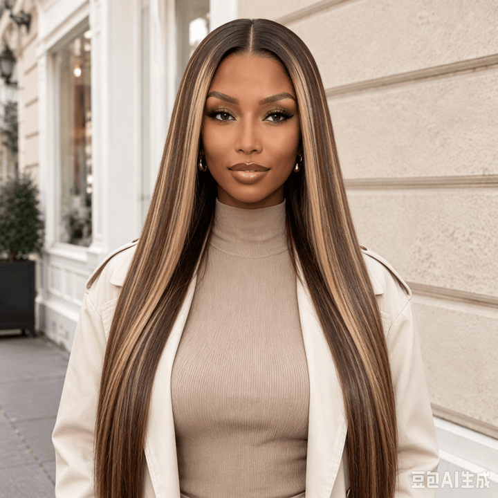 ailuxyhair-fr Sans Colle Identique à la photo AILUXY Perruque Cheveux  Blond Miel Brondé Longue Raide Dentelle Frontale