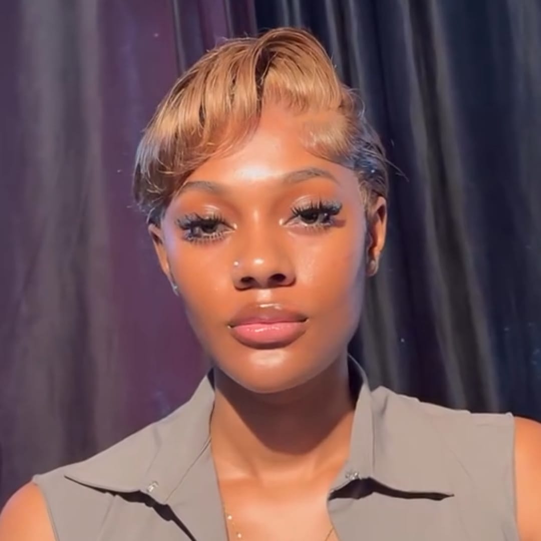 ailuxyhair-fr Topper AILUXY Perruque Pixie Cut 13X4 Lace Front 100% Cheveux Humains, Couleur Blond Miel, Naturelle et Sans Détection