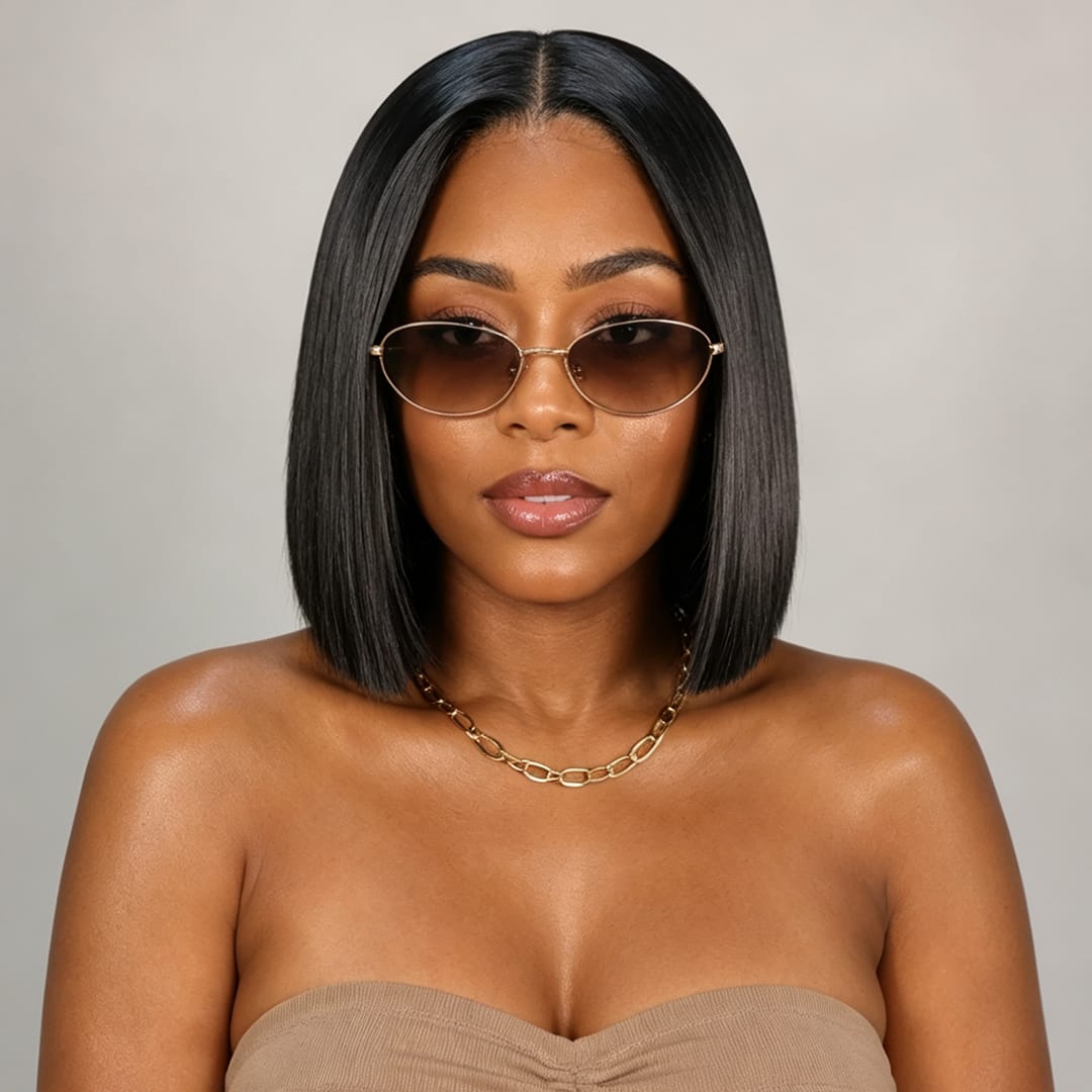 ailuxyhair-fr Vente Flash AILUXY 2x6 Lace Closure Perruque Lisse Bob perruque Couleur naturelle 200% densité 100% cheveux humains