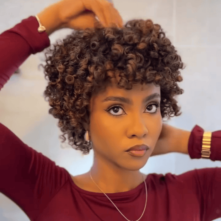 AILUXY 4mixed27curly Curly Perruque vietnamienne de haute qualité OFFRE EXCLUSIVE