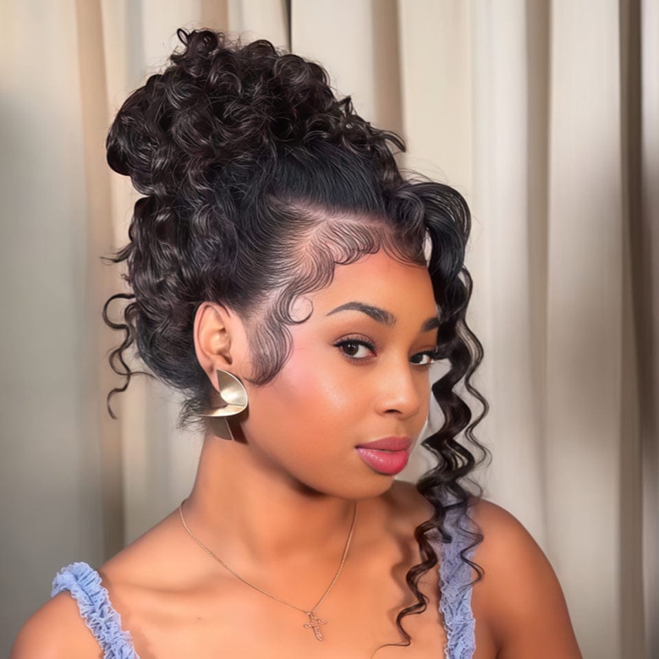 AILUXY 13x4 Lace deep wave Longue Noir Perruque PROMO FLASH