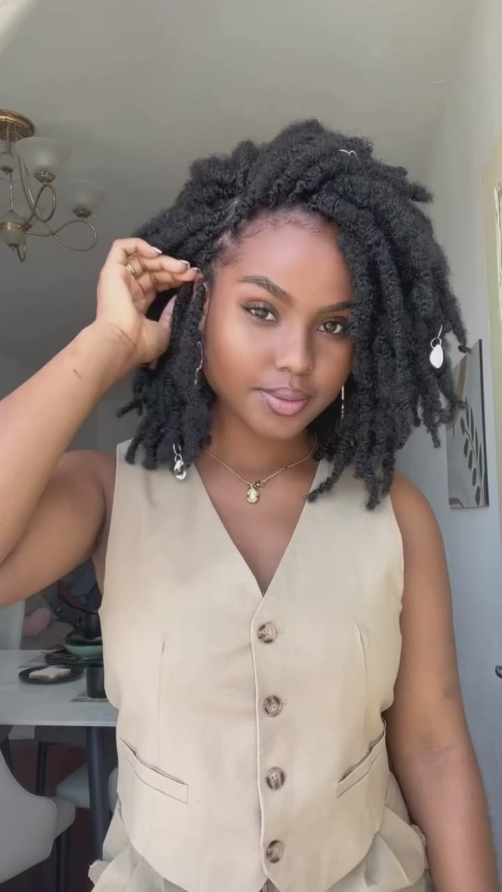 AILUXY Lace Frontal Tressée Perruque Coiffure Afro Coiffure Africaine Dreadlocks