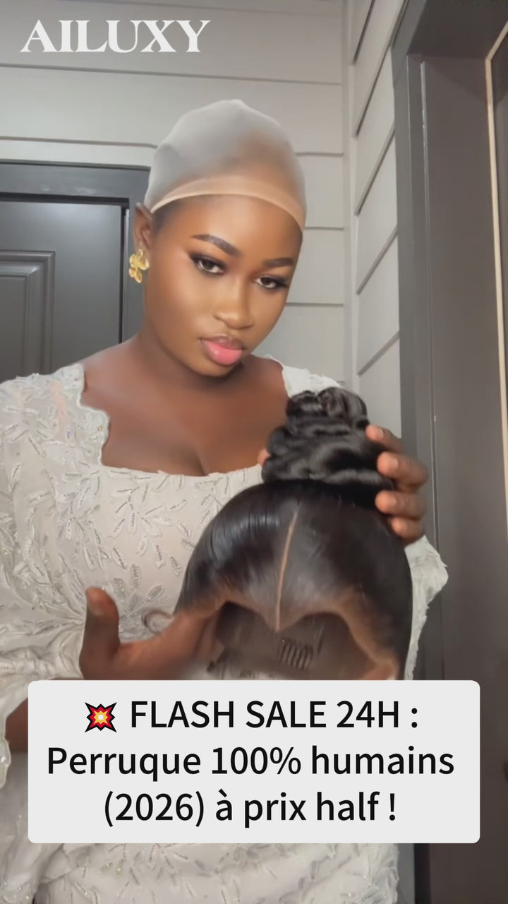 AILUXY 13x4 lace Perruque 100% humains couvre-chefs