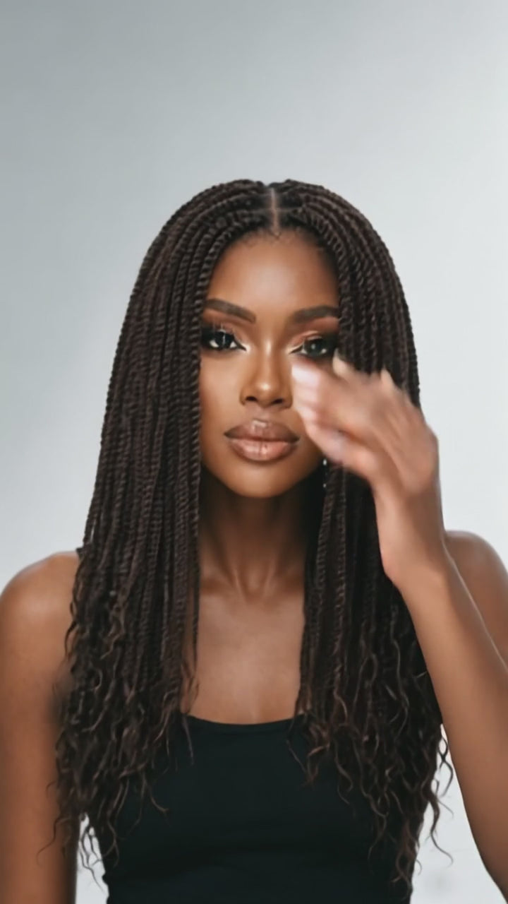 AILUXY Perruque Lace Front Petit Twist Longue Blended Cheveux Synthétiques Naturelle | Identique à la Photo