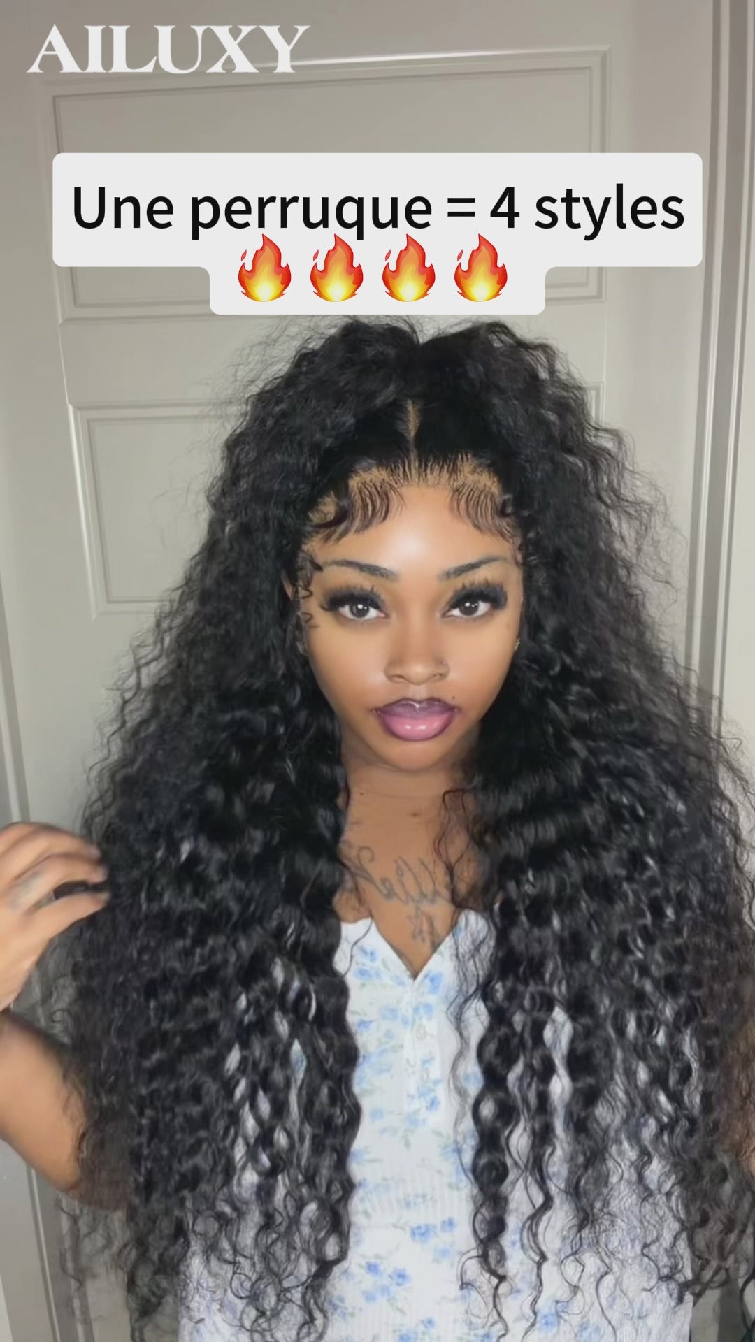 AILUXY Perruque Lace Front 13x4 Humaine Bouclée Profonde – Cheveux 100% Naturels pour un Look Glamour