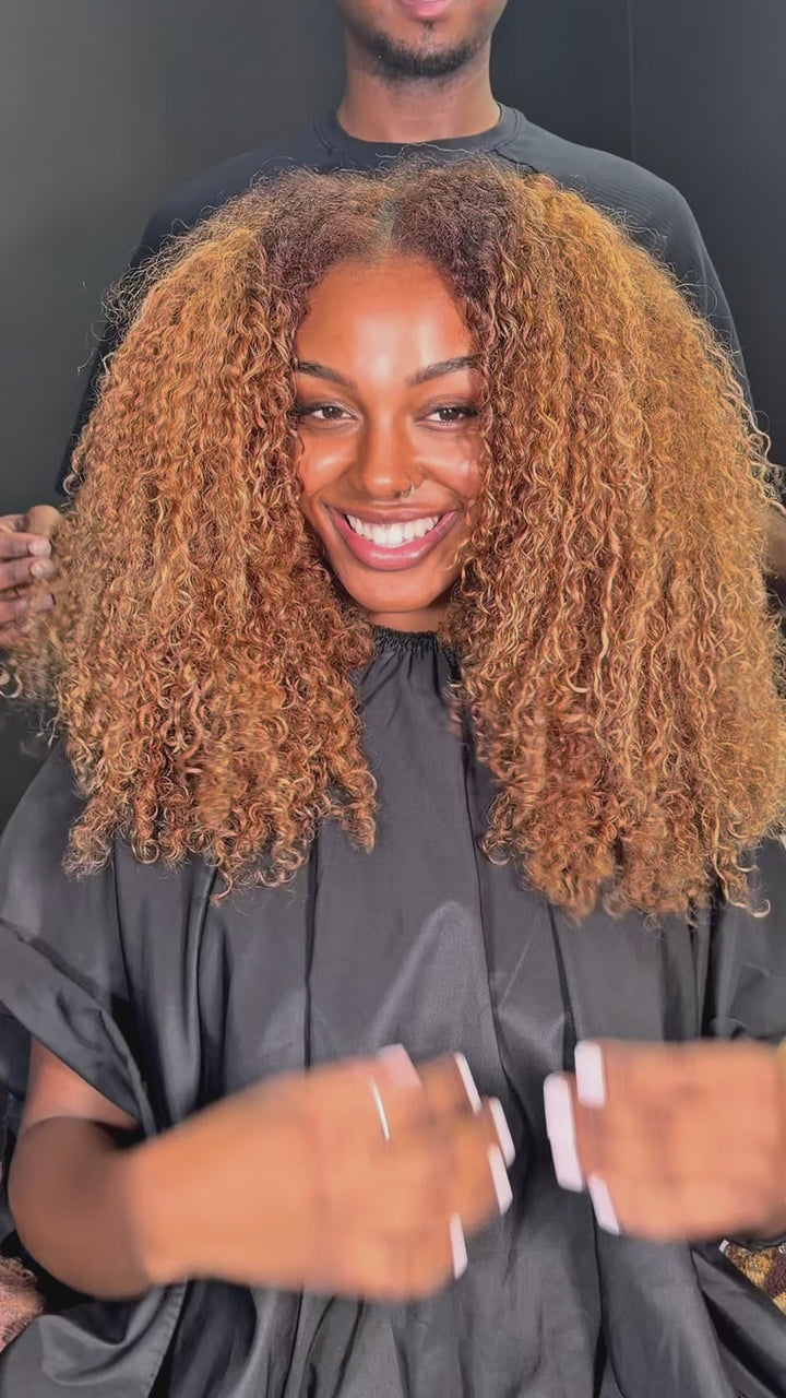 AILUXY  Perruque afro à volume généreux couleur cuivrée naturelle style Afro dynamique adapté au quotidien