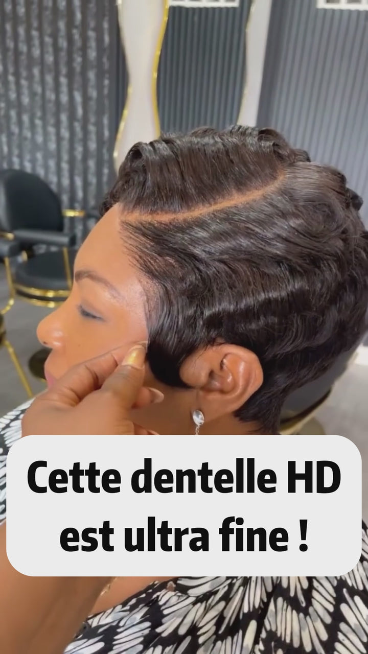 AILUXY Perruque Courte HD 13X4 Dentelle Boucles sauvages, allure sophistiquée