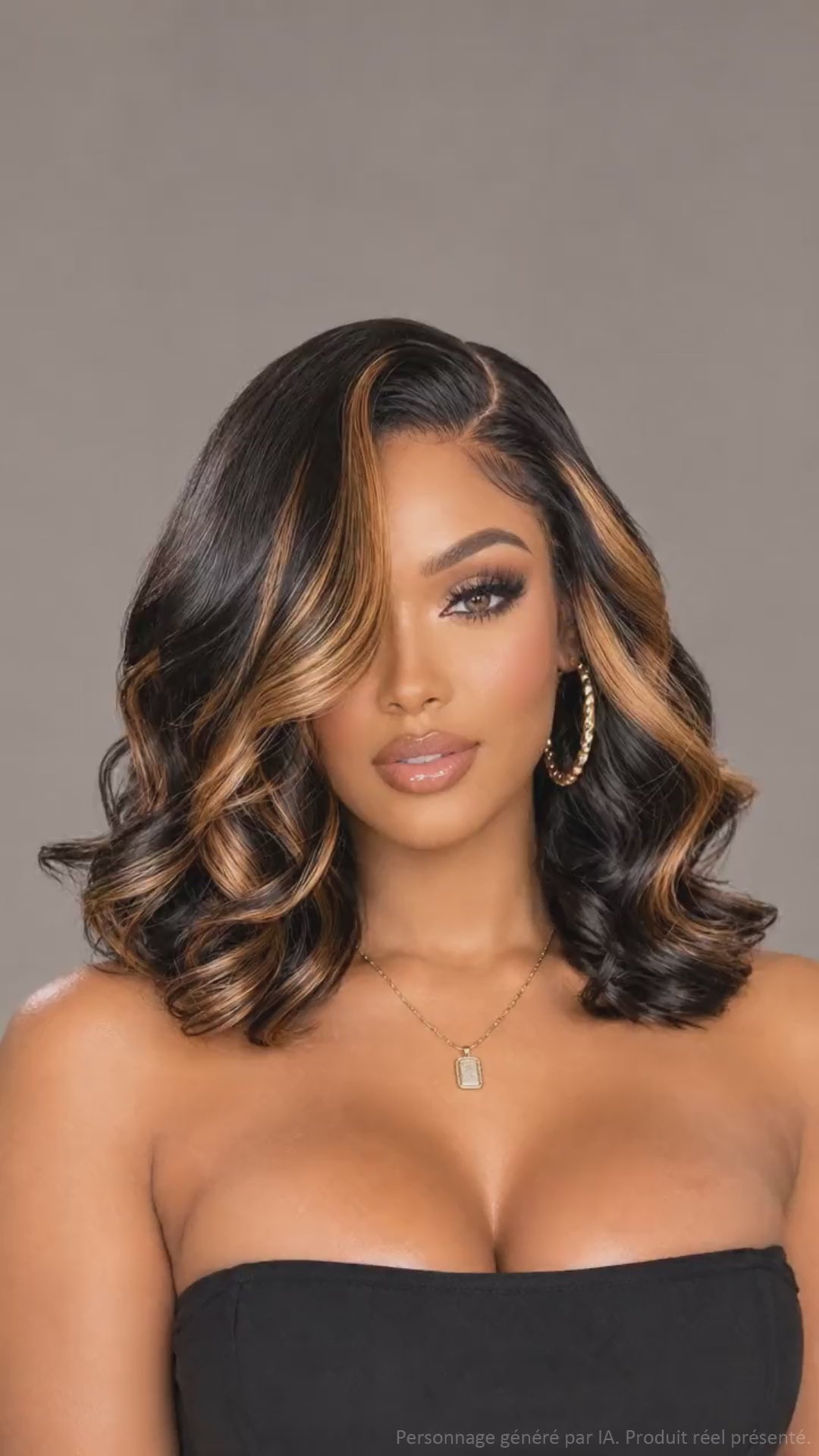 AILUXY 4x4 Lace Closure Perruque Lisse Courte Bob Perruque 200% Densité 12pouces