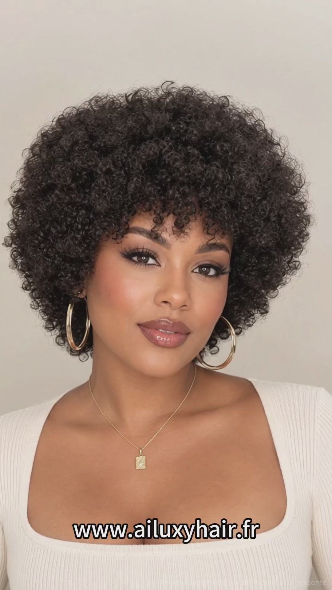 AILUXY Perruque Mécanique Afro Curly  | Identique à la photo