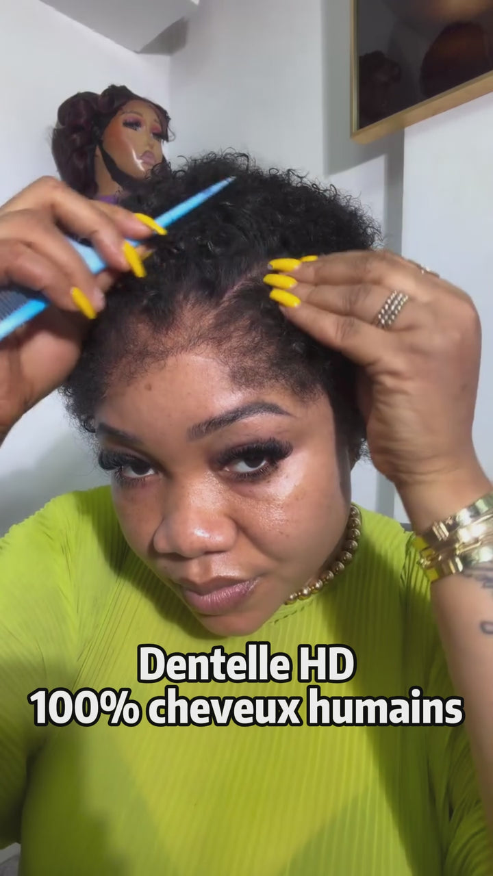 AILUXY Perruque Afro HD Lace L'explosion bouclée qui cache parfaitement sa ligne