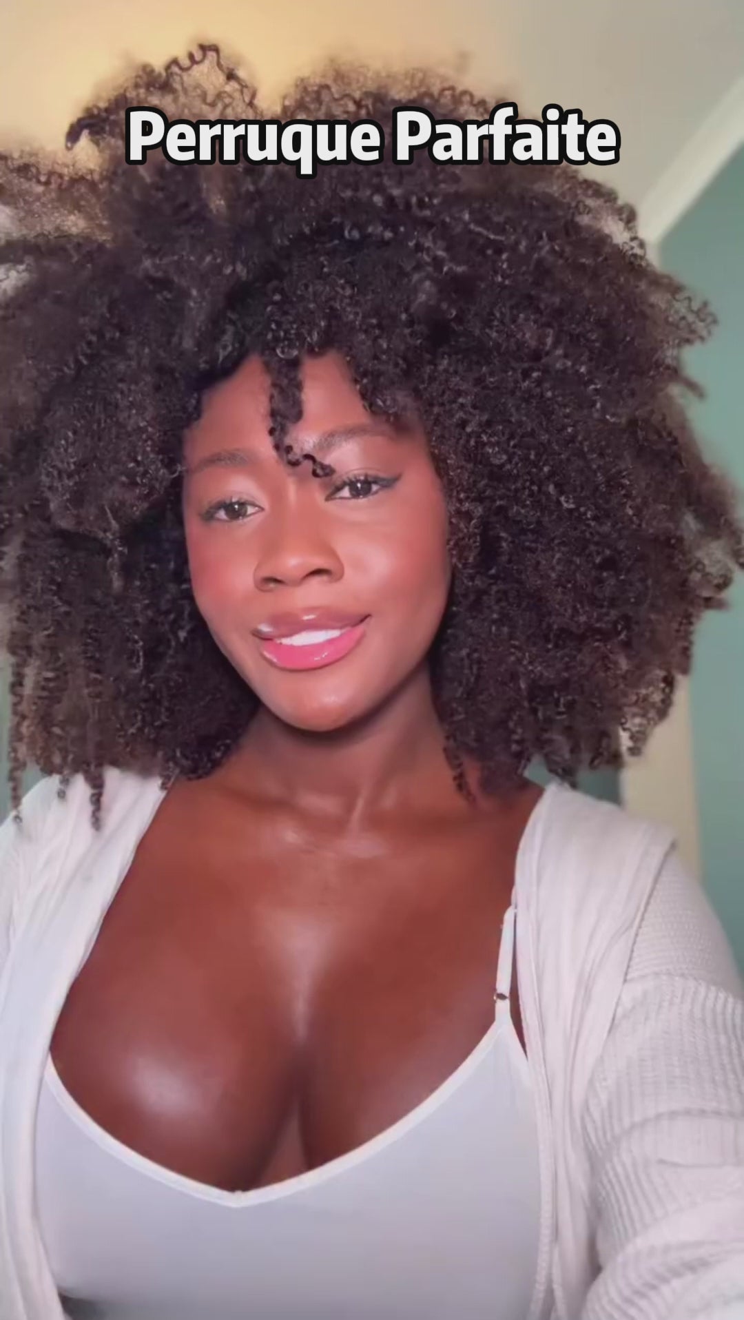 AILUXY Perruque  Kinky Curly Volumineuse   pour Femme | Cheveux Humains 200% Densité Prêt à Porter