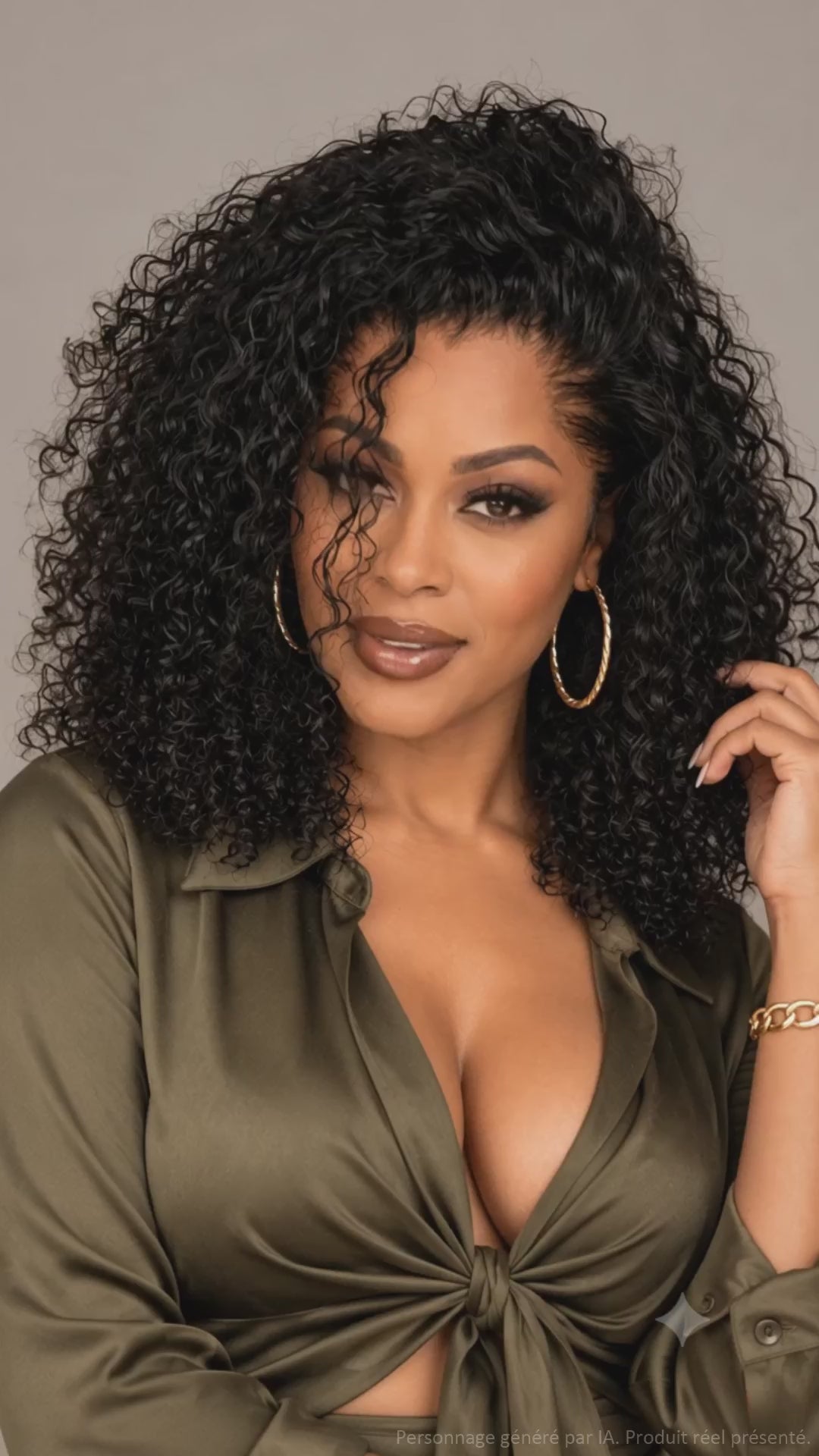 AILUXY Perruque Afro Bouclée Noire Grand Volume, Boucles Serrées Look Très Naturel