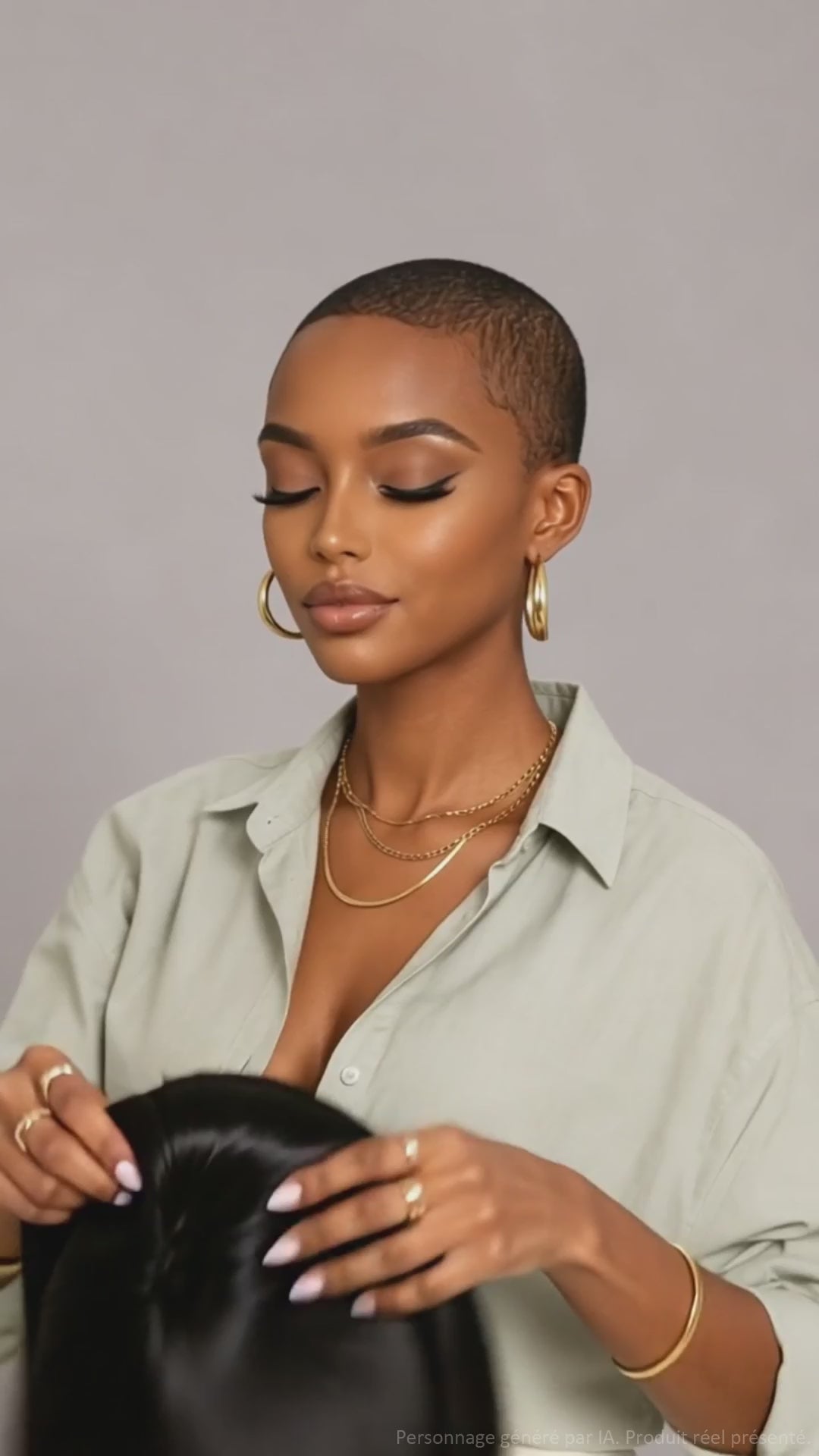 AILUXY Lisse Noir Bob Perruque Avec Frange 100% Cheveux Humains