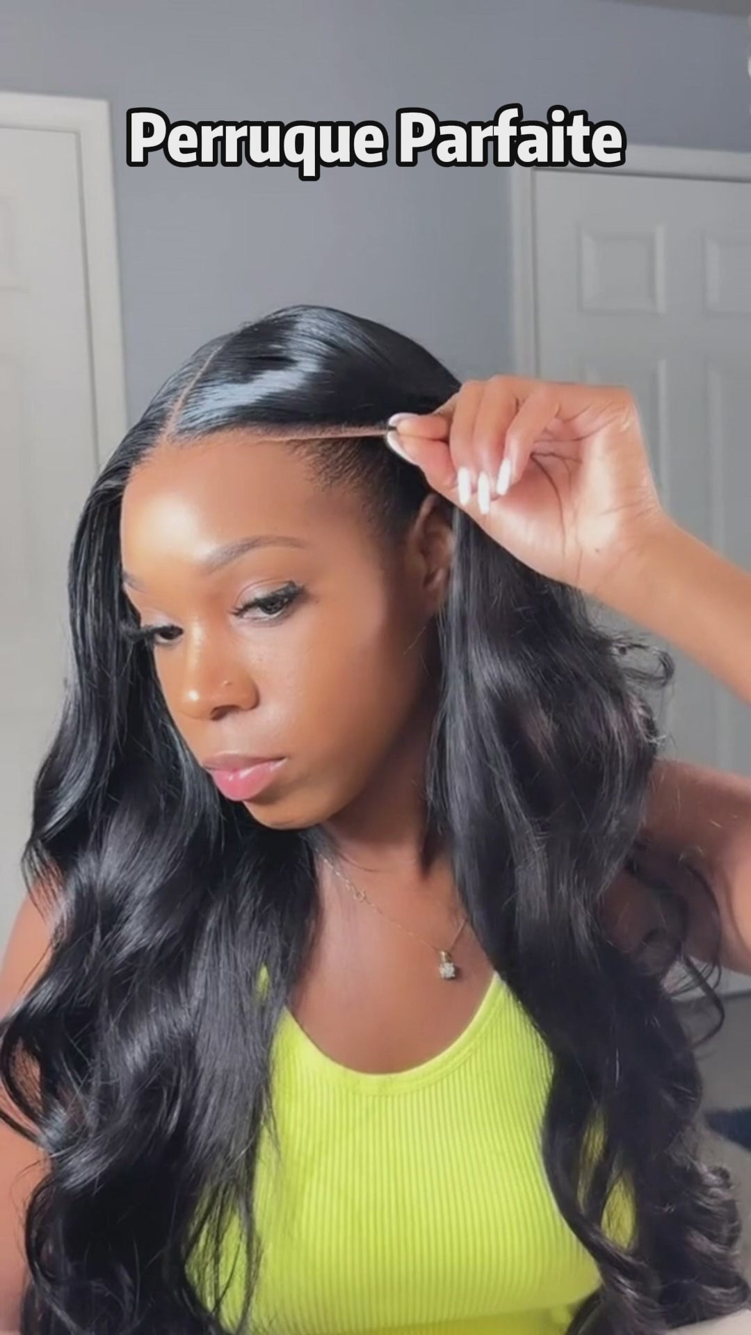 AILUXY Perruque Body Wave Noire Brillance Naturelle Lace Front 13x4 -  100% Cheveux  Humains