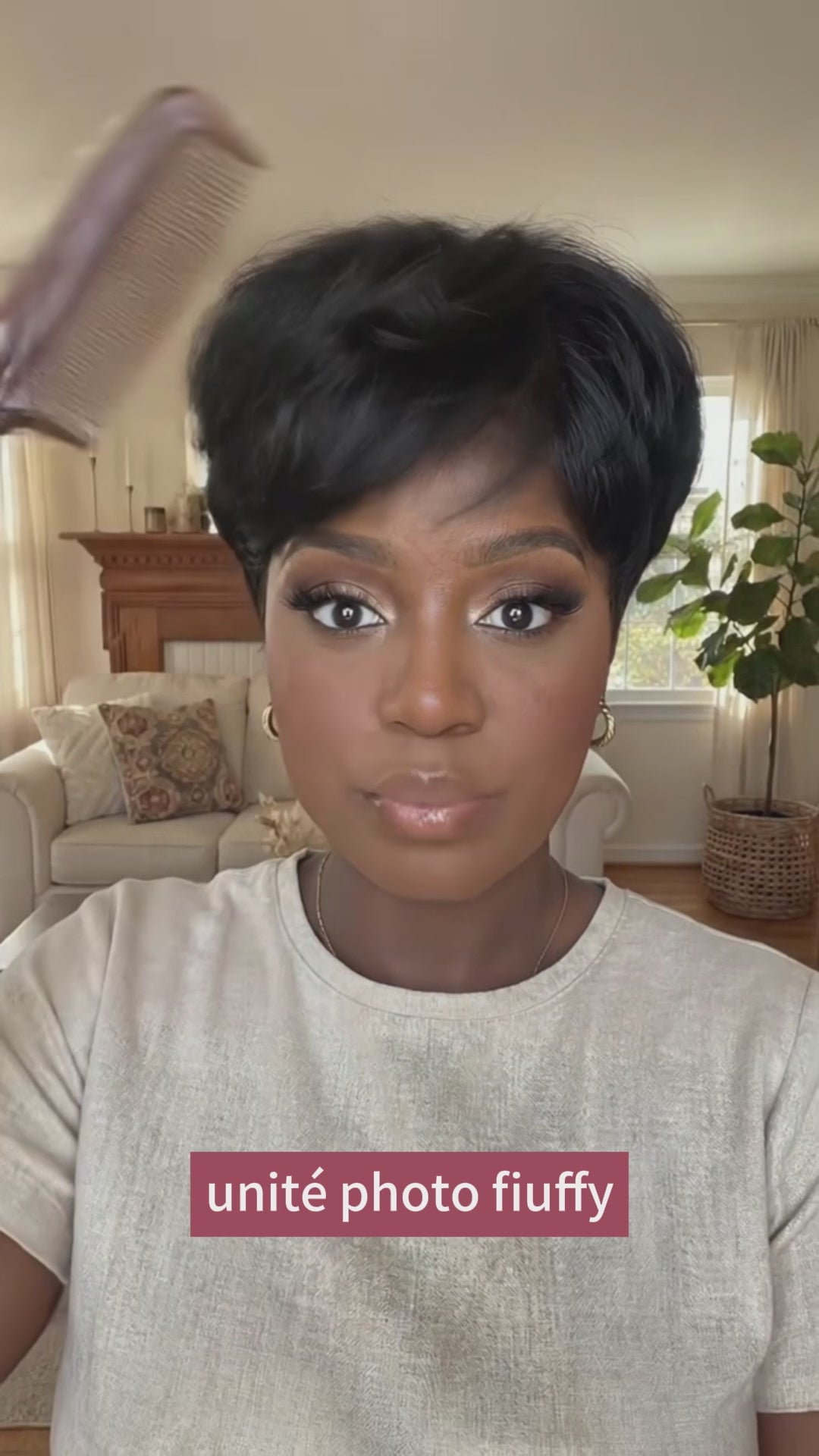 AILUXY Perruque Full Lace Pixie Couleur Naturelle 100% Cheveux Humains Naturels, Identique à l'image, avec un design exclusif.