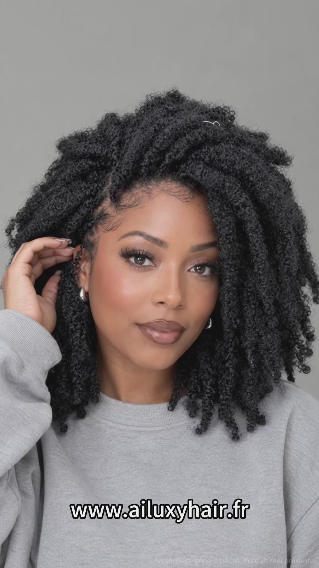 AILUXY Lace Frontal Tressée Perruque Coiffure Afro Coiffure Africaine Dreadlocks