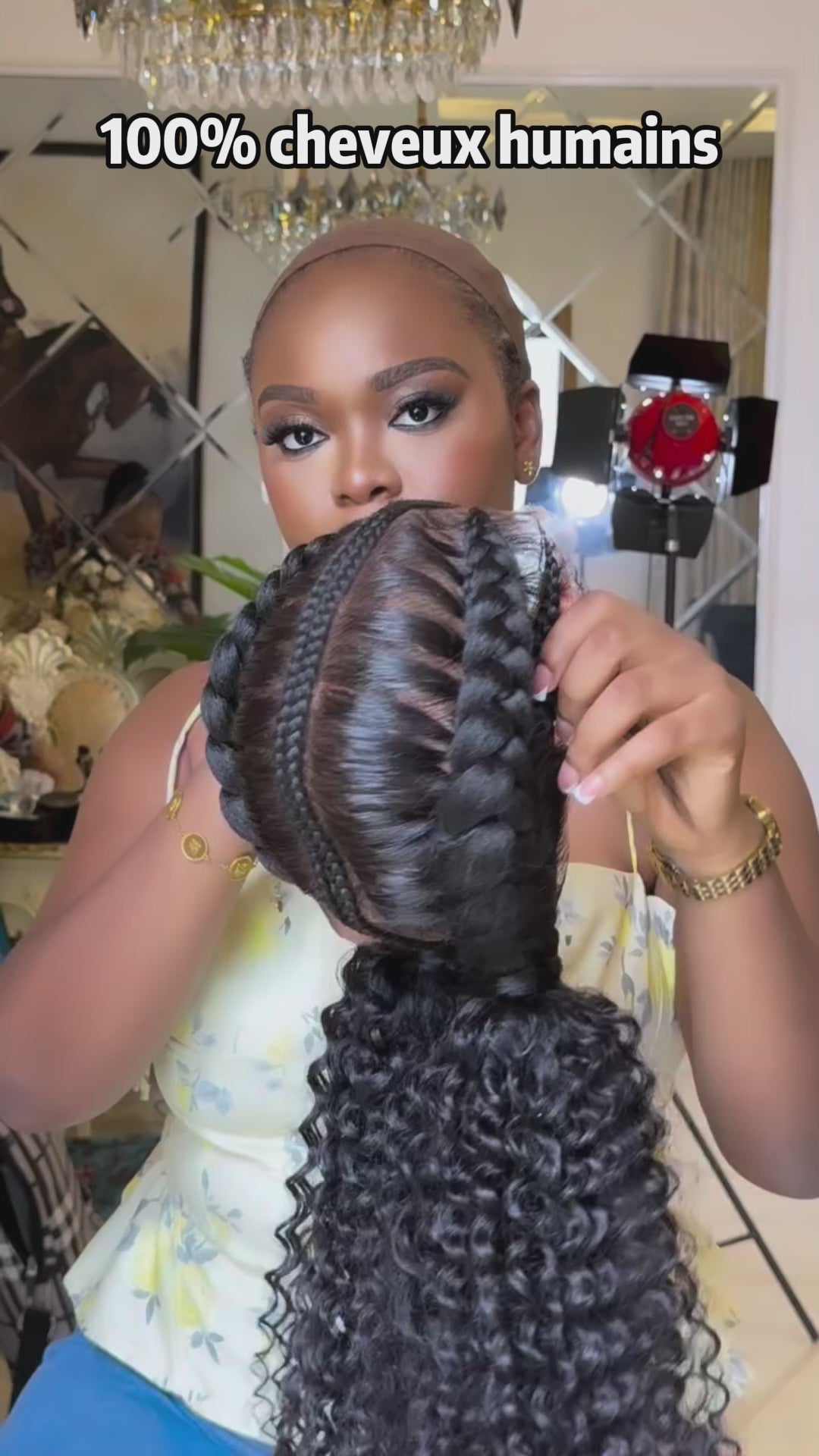 AILUXY  Lace Frontal Des tresses fines et des boucles bien définies